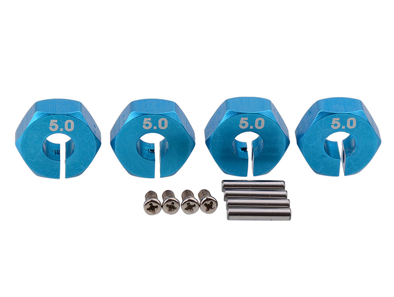 C33143LIGHTBLUE 12mm Hex Wheel (4) Hub 5mm Thick for 1/10 Traxxas, Axial, Tamiya, Drift & TC - Image 1