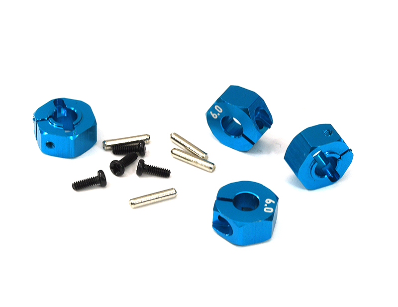 C33144LIGHTBLUE 12mm Hex Wheel (4) Hub 6mm Thick for 1/10 Traxxas, Axial, Tamiya, Drift & TC - Image 1
