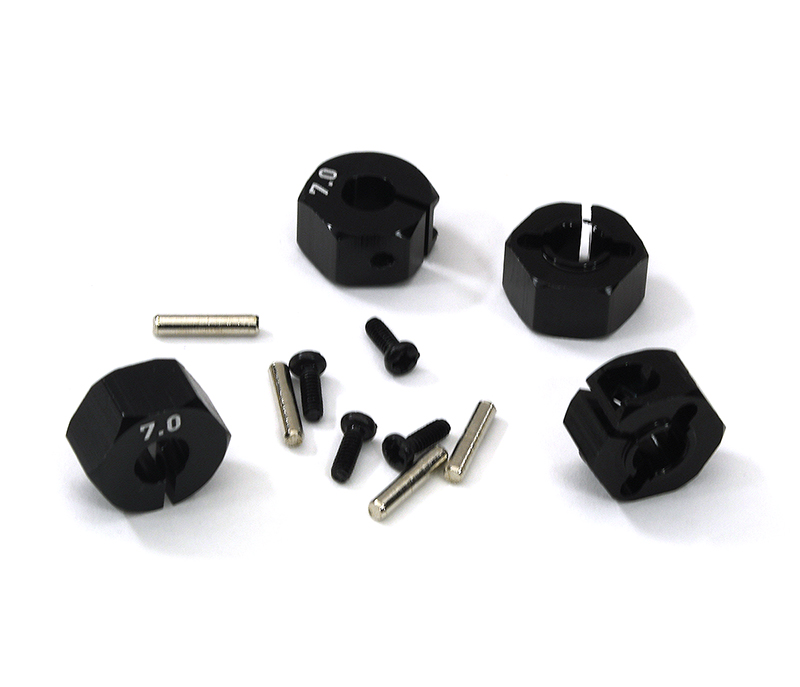 C33145BLACK 12mm Hex Wheel (4) Hub 7mm Thick for 1/10 Traxxas, Axial, Tamiya, Drift & TC - Image 1