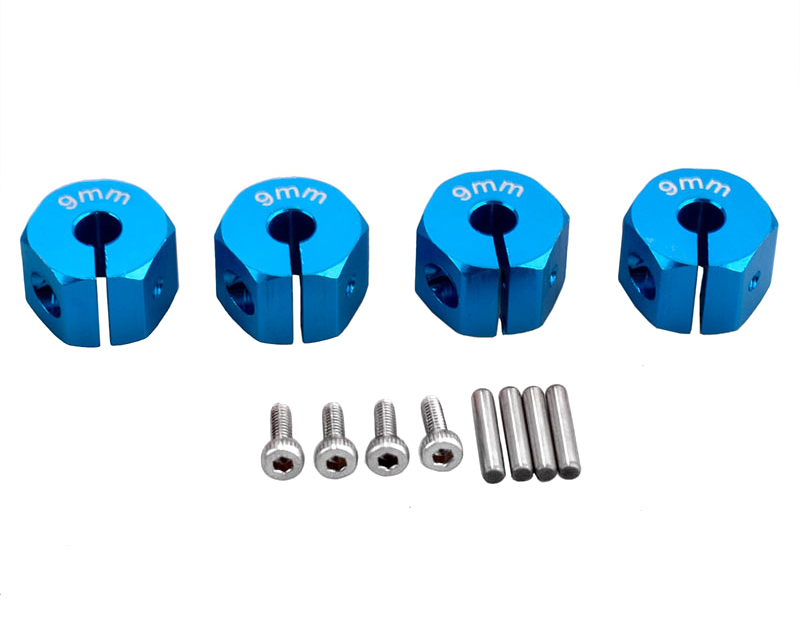 C33147LIGHTBLUE 12mm Hex Wheel (4) Hub 9mm Thick for 1/10 Traxxas, Axial, Tamiya, Drift & TC - Image 1