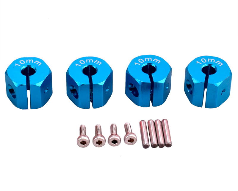 C33148LIGHTBLUE 12mm Hex Wheel (4) Hub 10mm Thick for 1/10 Traxxas, Axial, Tamiya, Drift & TC - Image 1