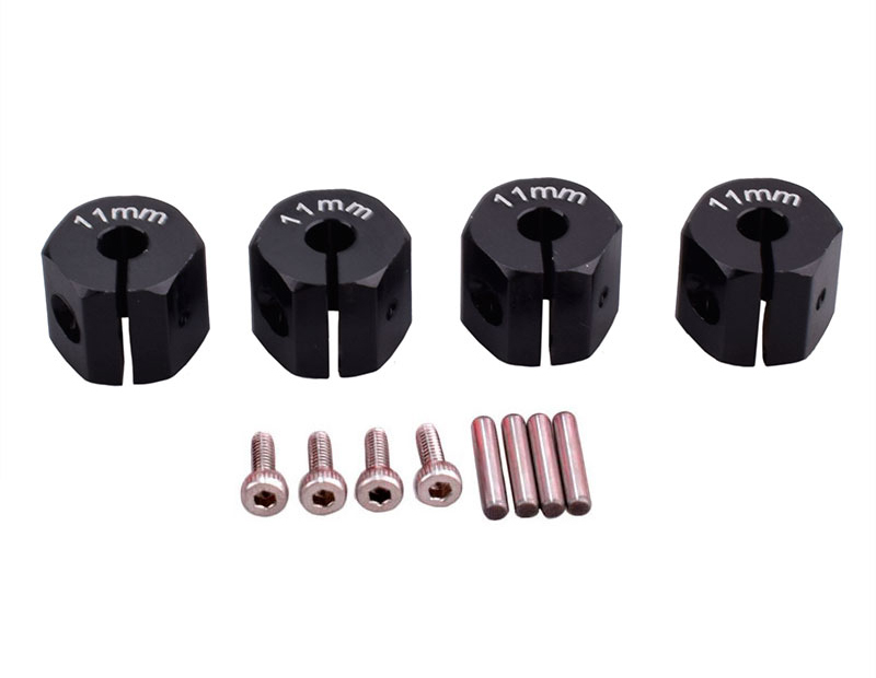 C33149BLACK 12mm Hex Wheel (4) Hub 11mm Thick for 1/10 Traxxas, Axial, Tamiya, Drift & TC - Image 1