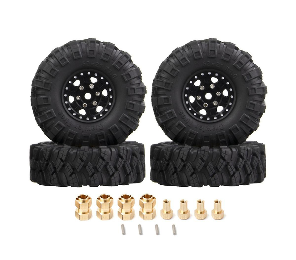 C33190BLACK Alloy 1.0 Beadlock Wheels, Tires & Adapters(4) for Traxxas 1/18 TRX-4M 9869 9871 - Image 1