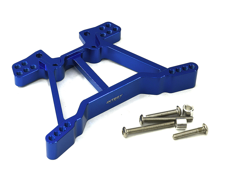 C33233BLUE Blue Billet Machined Alloy Rear Shock Tower for Traxxas 1/10 Rustler 4X4 - Image 1