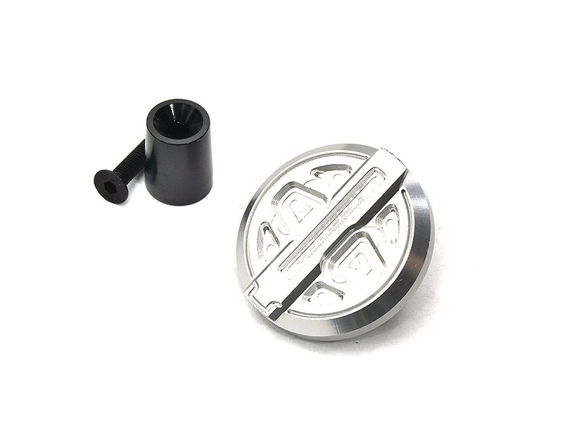 C33251SILVER Billet Machined Fuel Filler Cover Upgrade for Axial SCX6 RC Crawler 250004 - Image 1