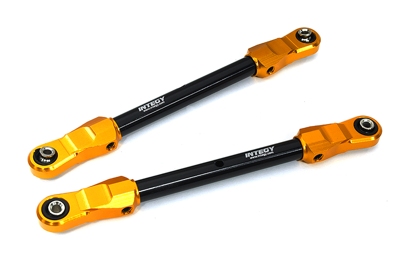 C33269ORANGE Billet Machined Front 120mm Toe Links (2) for Traxxas 1/8 Sledge 4WD 9549 - Image 1