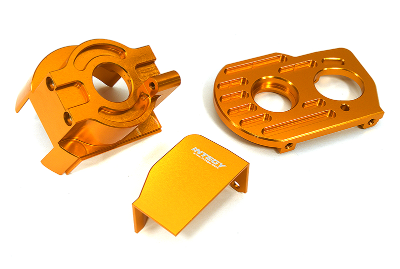 C33279ORANGE Billet Machined Center Diff & Motor Mount Set for Losi 1/10 Lasernut U4 4WD RTR - Image 1