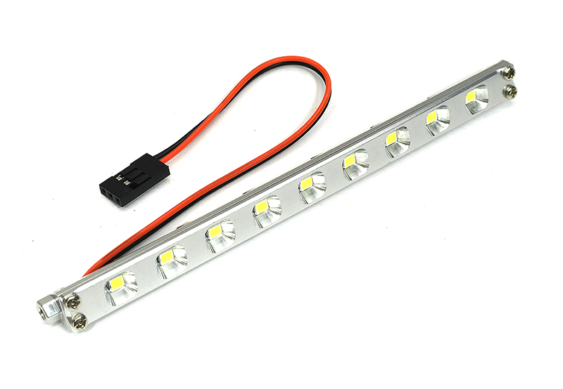C33308SILVER Billet Machined Front LED Light Bar for Losi 1/10 Lasernut U4 4WD Brushless RTR - Image 1
