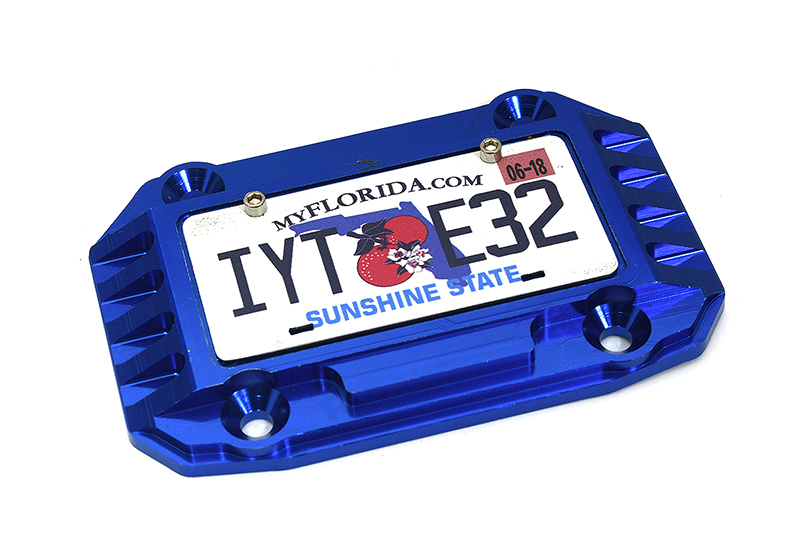 C33352BLUE Realistic Blue License Plate with Alloy Frame for Axial 1/6 SCX6 250008 - Image 1