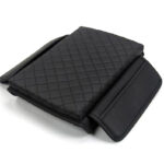 Black PU Leather Armrest Cover w/ Pocket for Tesla Model 3/Y