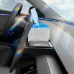 Black TPE Rear Screen Stand Storage Tray Organizer for Tesla 17-23 Model 3/Y - Image 2