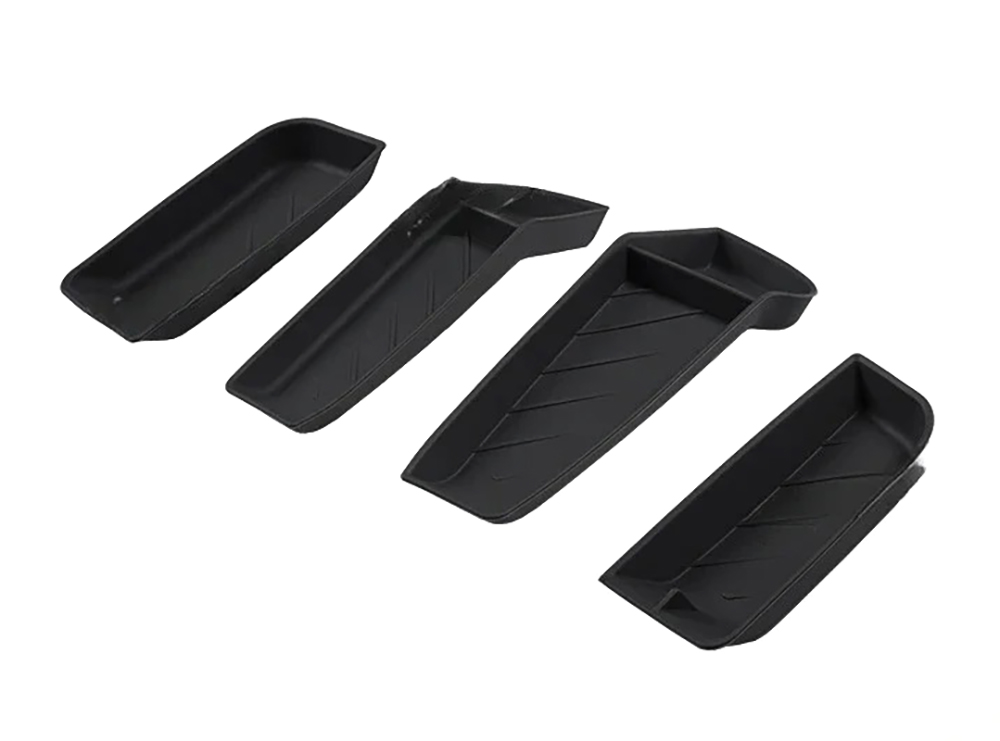C33388 Black Silicone 4pcs Door Side Storage Box Interior Tray for Tesla 22-24 Model S - Image 1