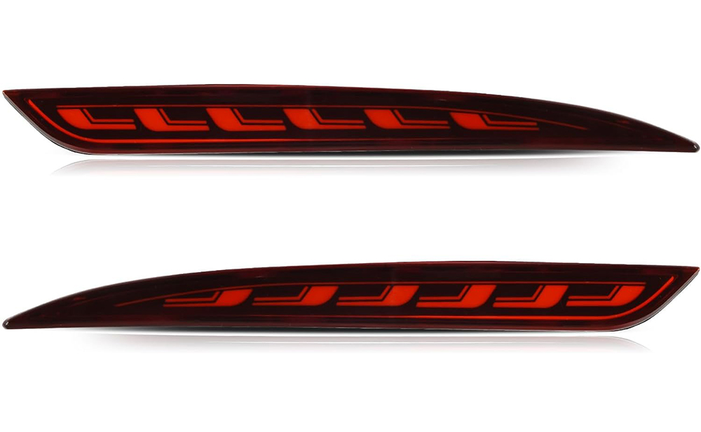 C33421 Red Housing Full LED Rear Bumper Fog Reflex Lamp for Tesla Model 3 - Image 1