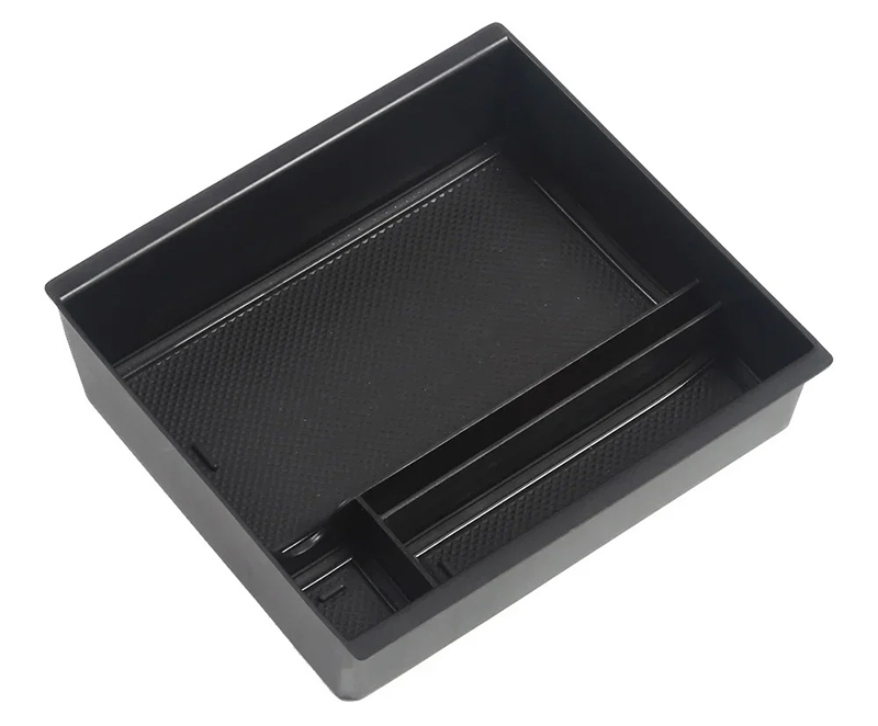 C33461 Black Central Control Middle Storage Box w/ PVC Pad for Tesla 24 Model 3 - Image 1
