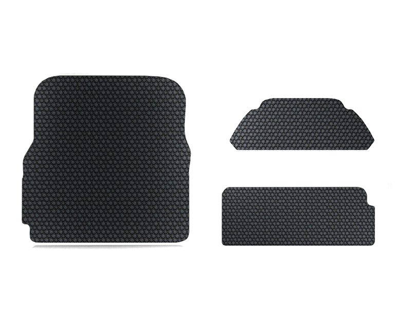 C33523 Black TPE Rubber Frunk & Trunk Mats (3) for Tesla 17-20 Model X - Image 1