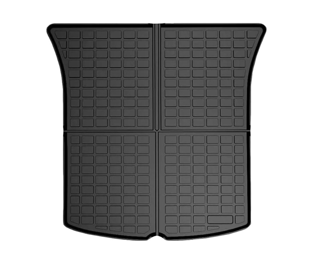 C33550 Black TPE Plastic Large Trunk Mat w/ Pattern for Tesla 20-24 Model Y 5 Seats - Image 1