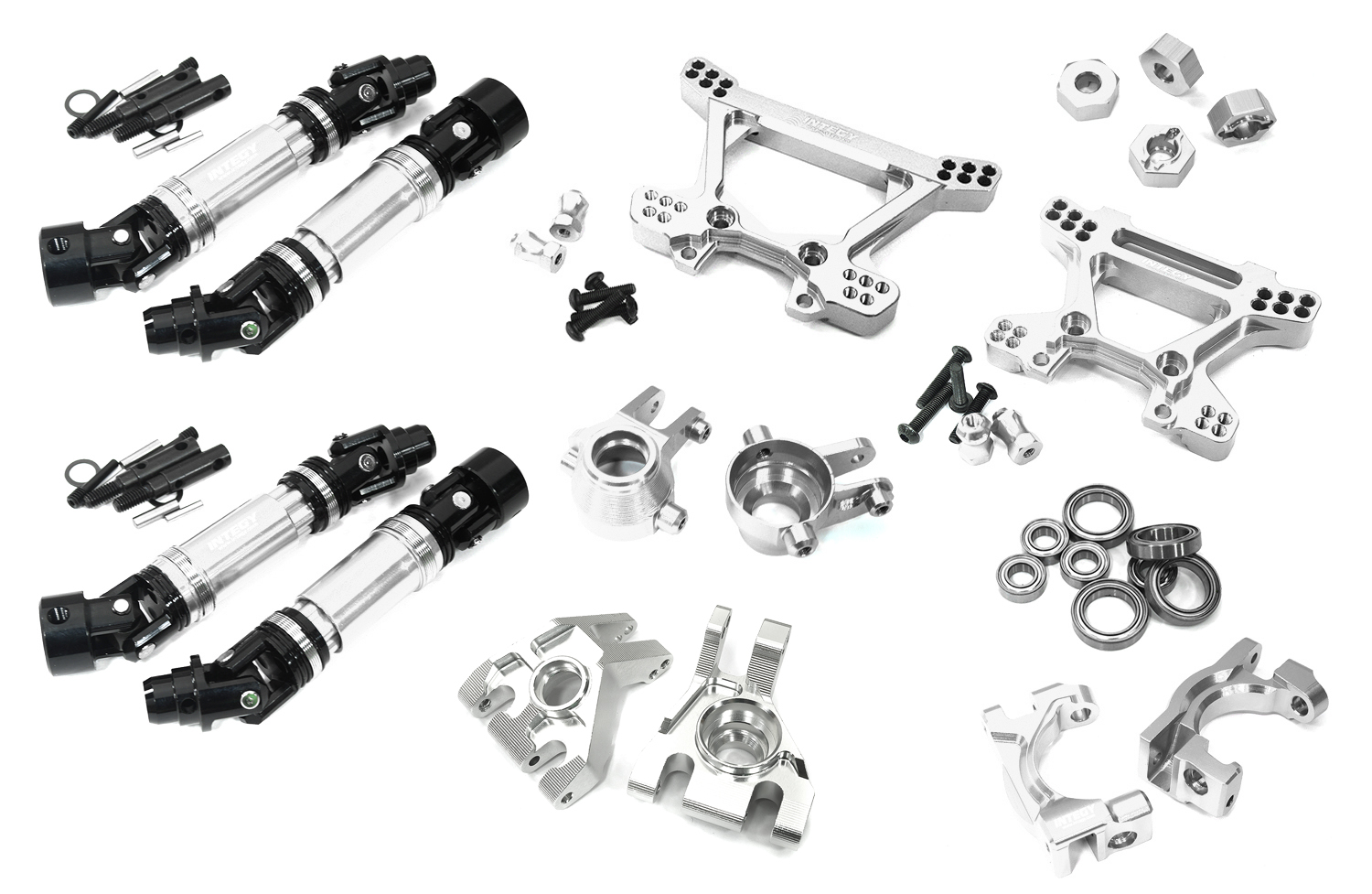 C33601SILVER VXHD Billet Machined Conversion Kit for Traxxas 1/10 Hoss 4X4 & Rustler 4X4 - Image 1