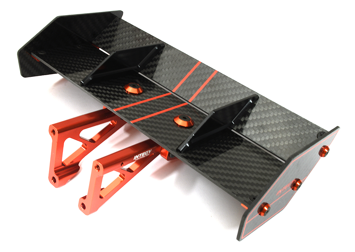 C33609RED Carbon Fiber Rear Aero Wing Kit for Traxxas 1/8 Sledge 4WD 9517 9518 - Image 1