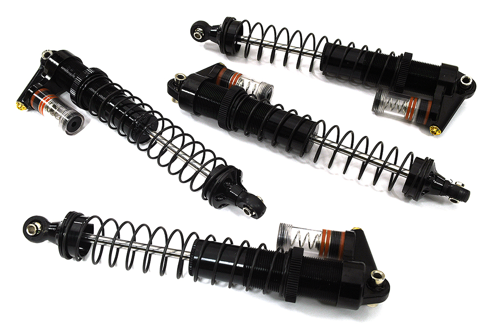 C33624BLACK Billet Machined Piggyback Shock Set for Losi 1/8 LMT 1.0 4WD Monster Truck - Image 1
