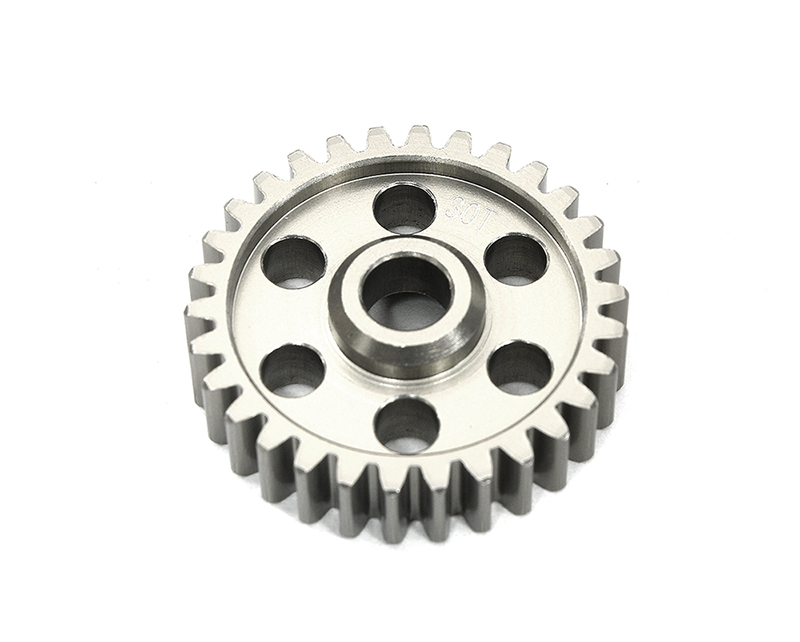 C33635SILVER Machined 30T Hard Anodized Transmission Gear for Losi 1/4 Promoto-MX Motorcycle - Image 1