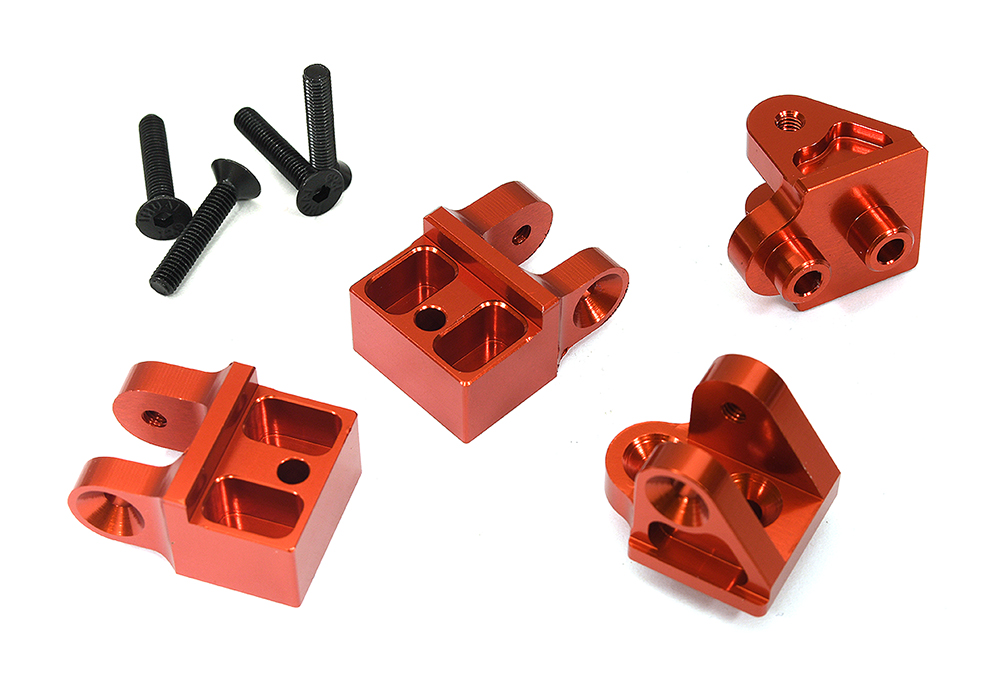 C33645RED Billet Machined Rear Trackrod Mounts (4) for Losi 1/10 Baja Rey LOS234008 - Image 1