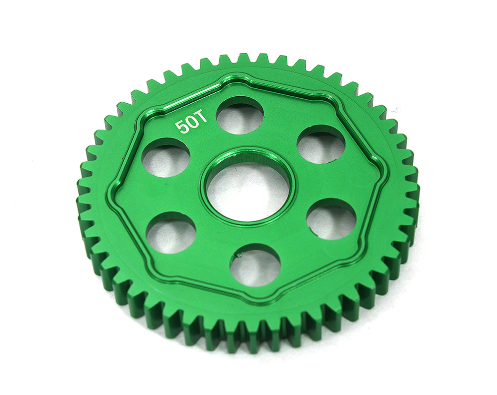 C33647GREEN Machined 50T Hard Anodized Transmission Gear for Losi 1/4 Promoto-MX Motorcycle - Image 1