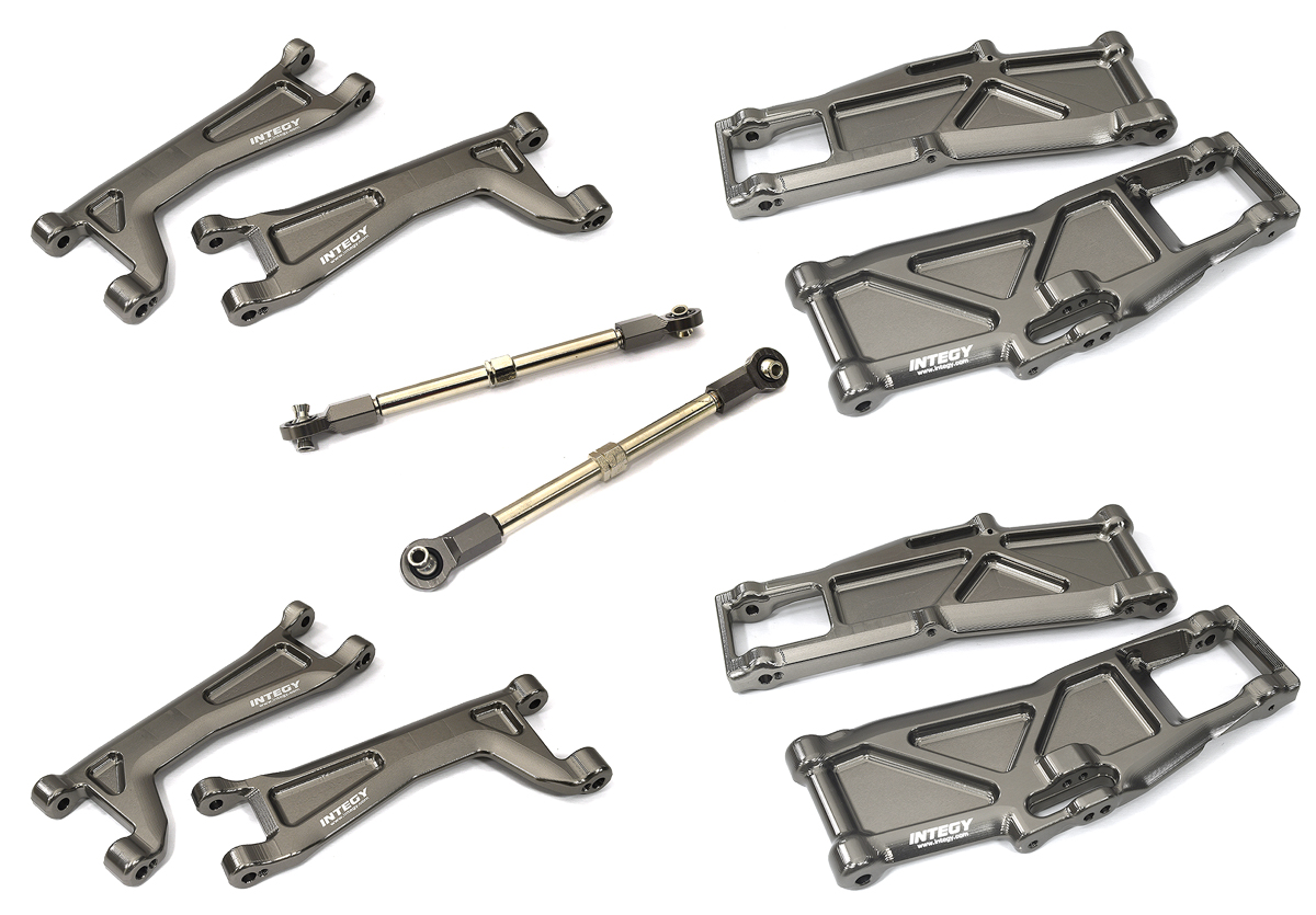 C33654GREY Billet Machined Alloy Suspension Kit for Traxxas 1/10 Maxx V2 w/ WideMaxx - Image 1