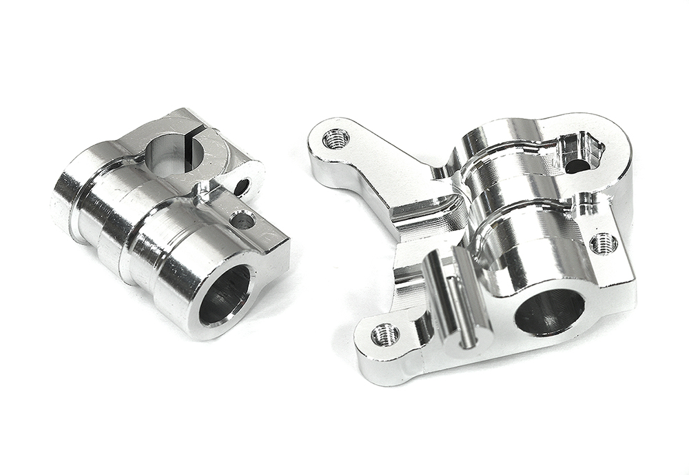C33668SILVER Billet Machined Fork Lug Set for Losi 1/4 Promoto-MX Motorcycle - Image 1