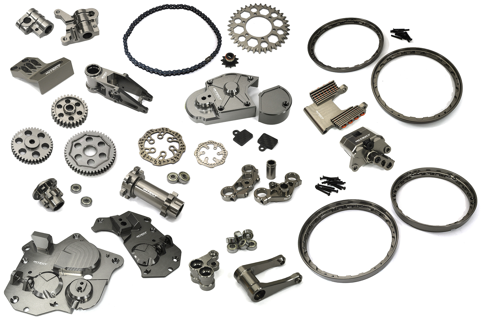 C33675GREY Billet Machined Alloy Conversion Kit Combo B for Losi 1/4 Promoto-MX Motorcycle - Image 1