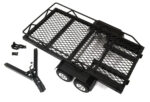 Machined Alloy Black Dual Axle Flatbed Car Trailer Kit for 1/18 RC