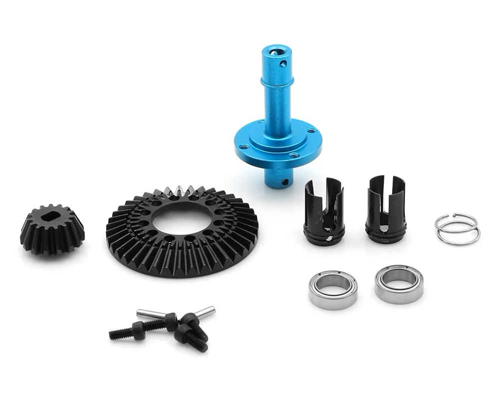 C33858 Steel Front Spool Bevel Gear Set 15/39T for Tamiya XV02 XM01 TT02 Models - Image 1
