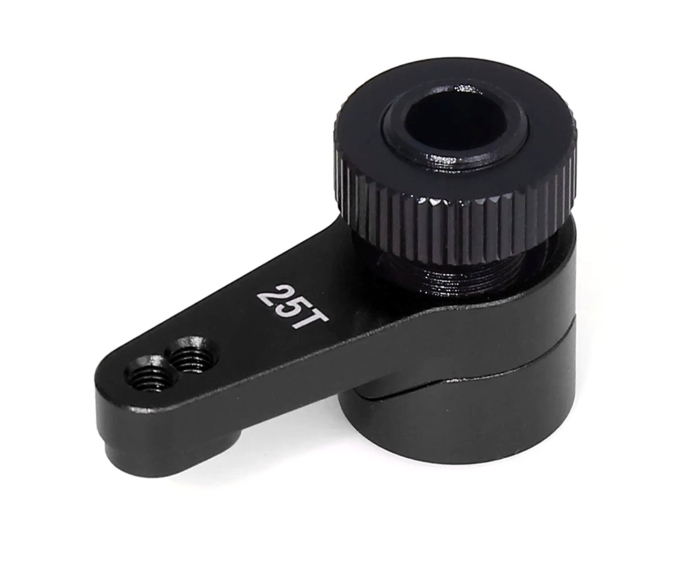 C33860BLACK Alloy 25T Black Servo Horn with Saver for Axial RBX10 Ryft & Capra 1.9 234007 - Image 1