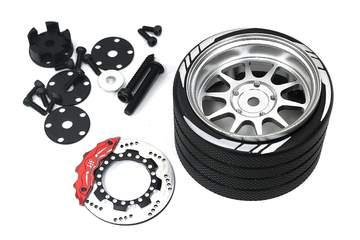 C33907 Alloy 10 Spoke Silver Steering Wheel Upgrade for Flysky NB4 Controller - Image 1