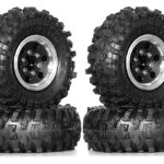 Alloy 1.0 Wheel (4) w/ Rubber Tires for TRX-4M & SCX24 O.D.=51mm 9869