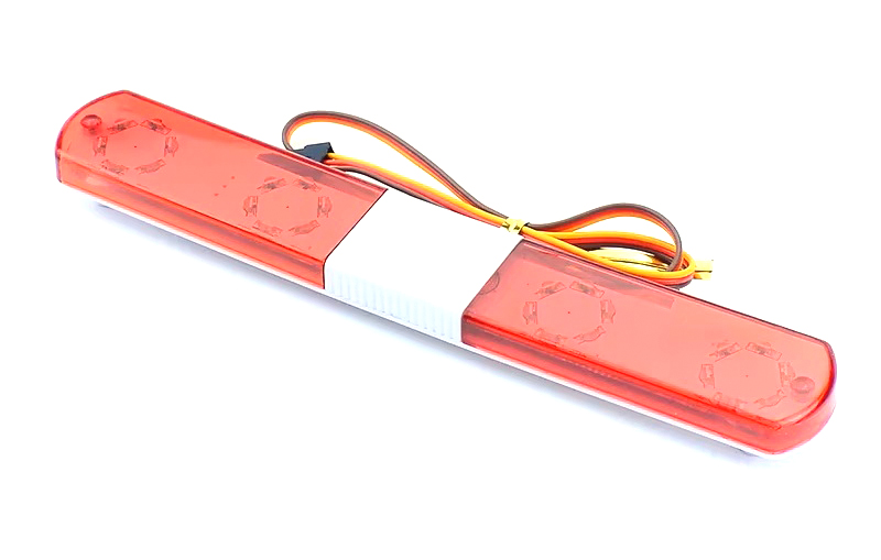 C33977RED Realistic Roof Top Flashing Light LED 145x22x8mm (9 Modes-Ch3 Control) - Image 1