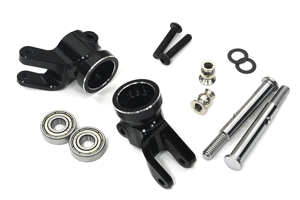 C34011BLACK +13mm Wide-Track Steering Blocks for 2WD Stampede, 2WD Rustler & Bandit 3636 - Image 1