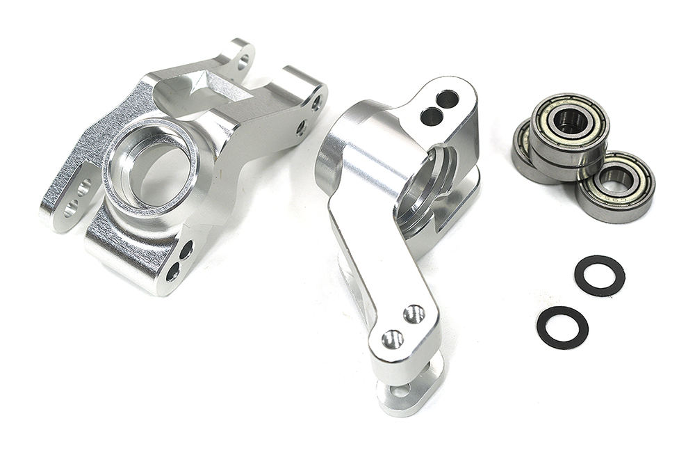 C34012SILVER +13mm Wide-Track Rear Hub Carriers for 2WD Stampede, 2WD Rustler & Bandit 3652 - Image 1
