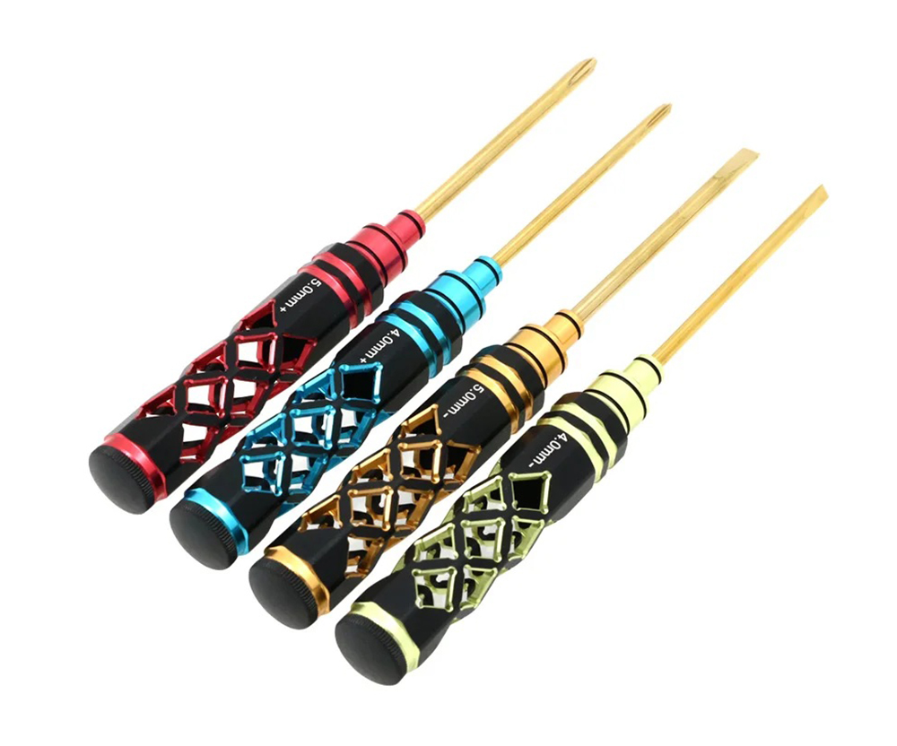 C34062 Screw Driver 4pcs Set, 1-Philips, 2-Philips, 4mm & 5mm Size Flat Head - Image 1