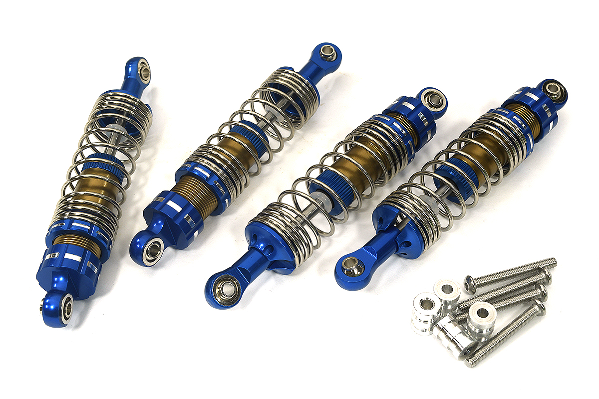 C34065BLUE Billet Machined 90mm Performance Shock Set (4) for Traxxas Mini Maxx 3760-GRAY - Image 1