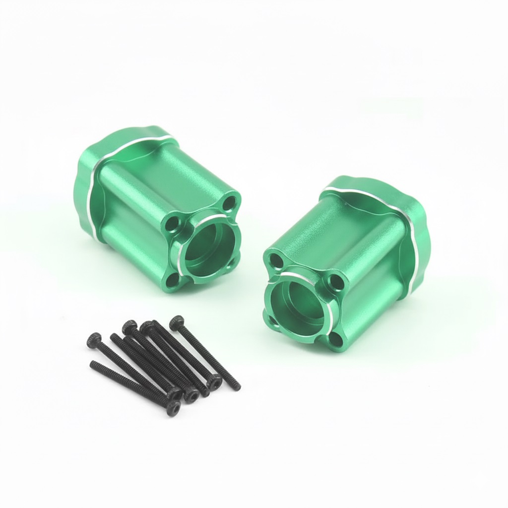 C34100GREEN Alloy Machined Rear Hub Axle Mounts Upgrade for Losi 1/18 Mini LMT LOS214043 - Image 1
