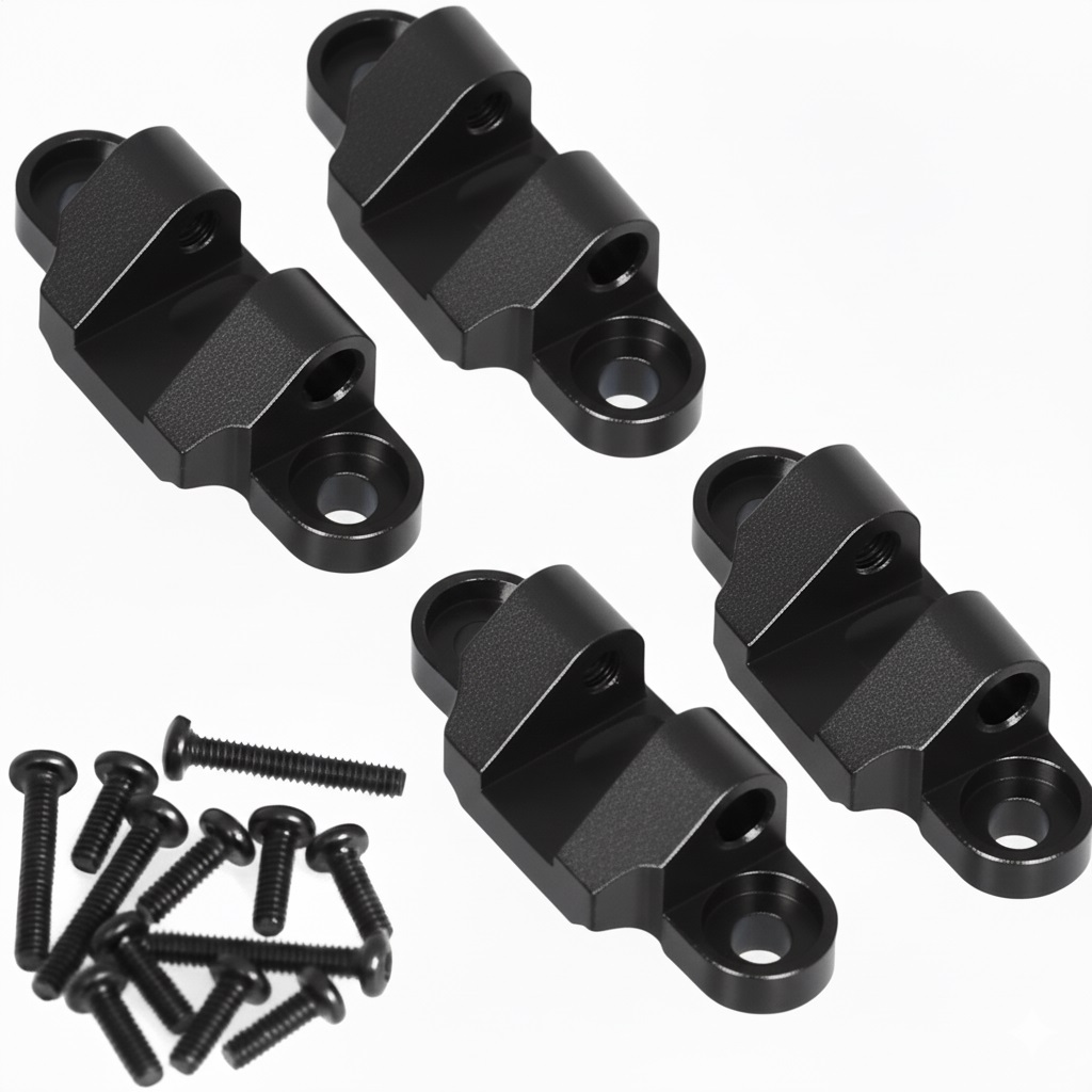 C34107BLACK Alloy Machined Lower Shock Mounts Upgrade for Losi 1/18 Mini LMT LOS211044 - Image 1