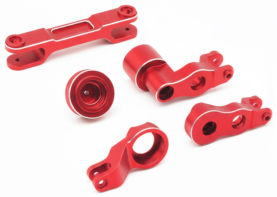 C34120RED 7075 Alloy Machined Steering Bell Crank Set for Traxxas Pro Scale Sand Car 7843 - Image 1