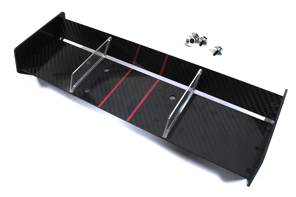C34124SILVER Carbon Fiber Rear Aero Wing Kit for Losi 1/5 Scale DBXL-E & 2.0 LOS251046 - Image 1