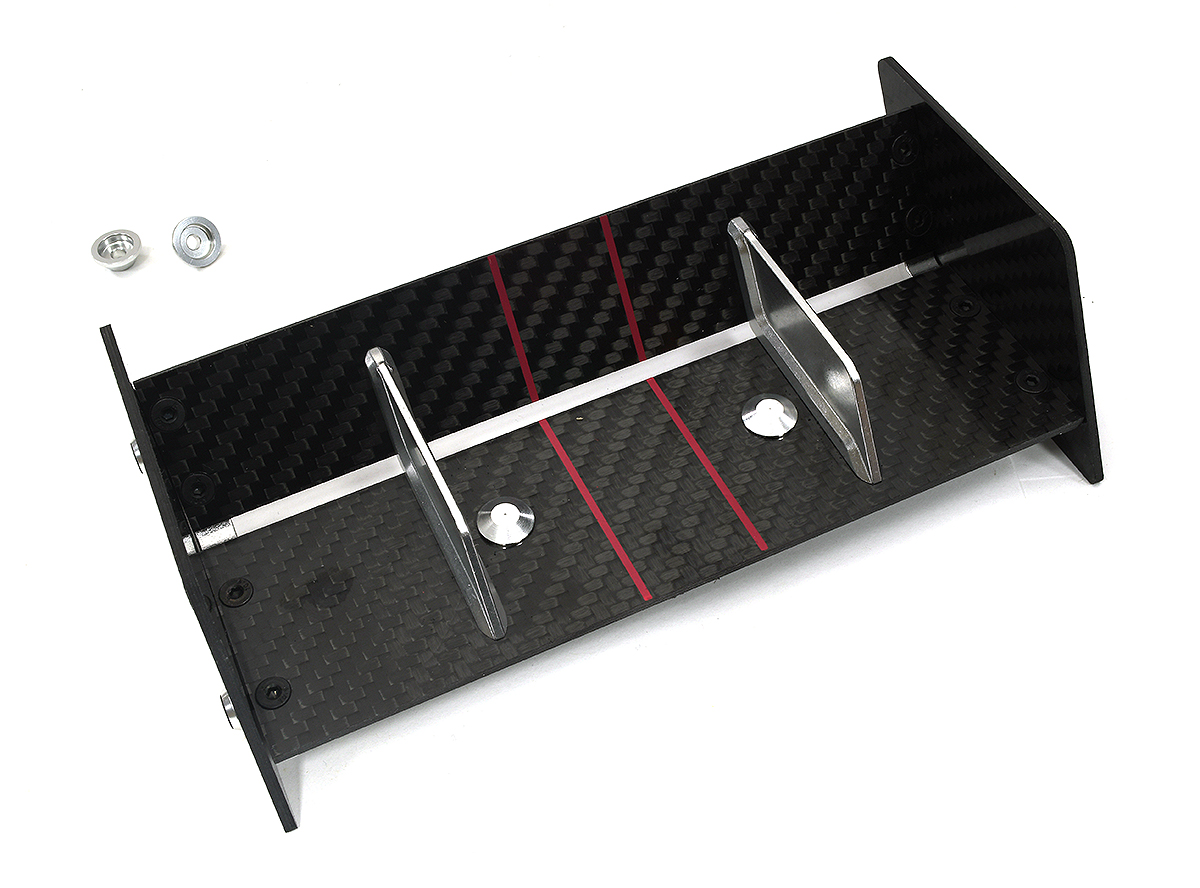 C34125SILVER Carbon Fiber Rear Aero Wing Kit for Traxxas Bandit 2WD 2417 - Image 1