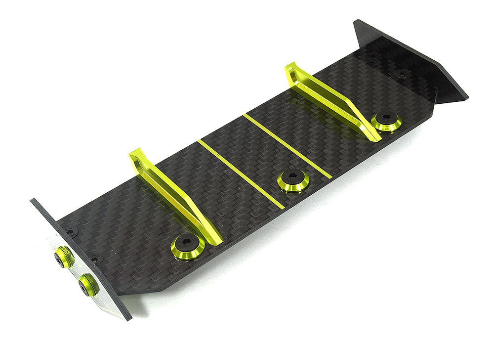 C34126GREEN Carbon Fiber Rear Aero Wing Kit for Traxxas 1/10 Rustler 2WD 3721 - Image 1