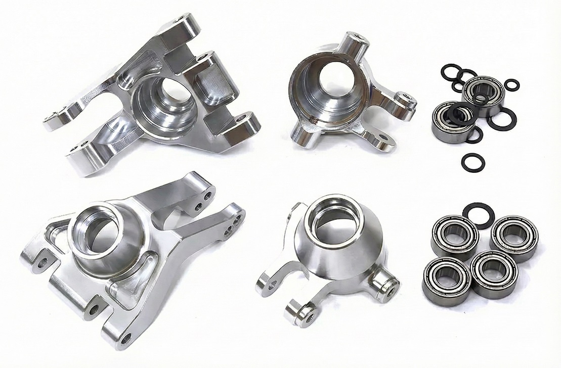 C34196SILVER +16mm Wide-Suspension Kit for Stampede 4X4, Rustler 4X4, Jato 4X4 9050 9037 - Image 1
