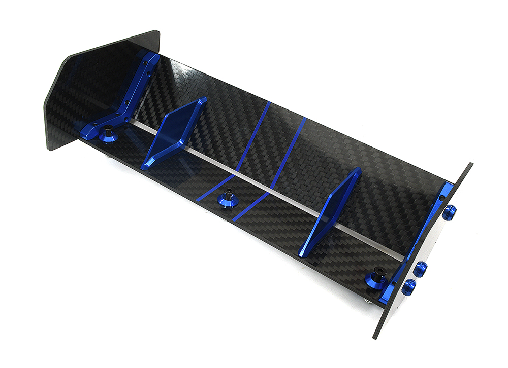 C34200BLUE Carbon Fiber Rear Aero Wing Kit for Arrma 1/7 Infraction 6S BLX ARA480024 - Image 1
