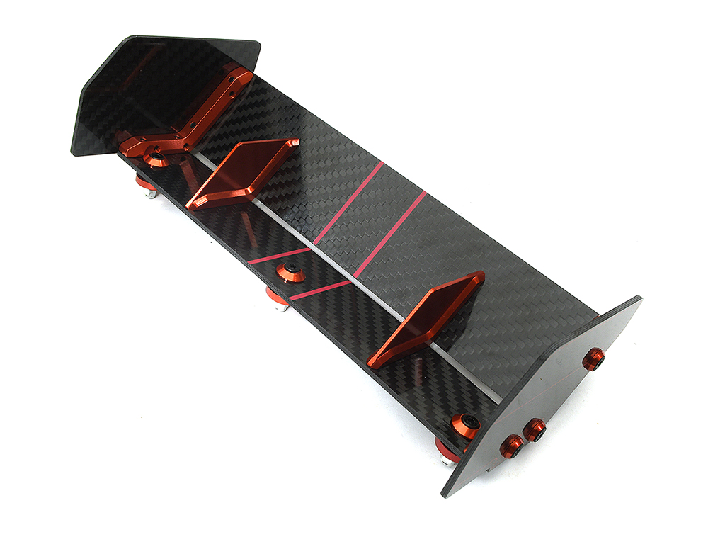 C34200RED Carbon Fiber Rear Aero Wing Kit for Arrma 1/7 Infraction 6S BLX ARA480024 - Image 1