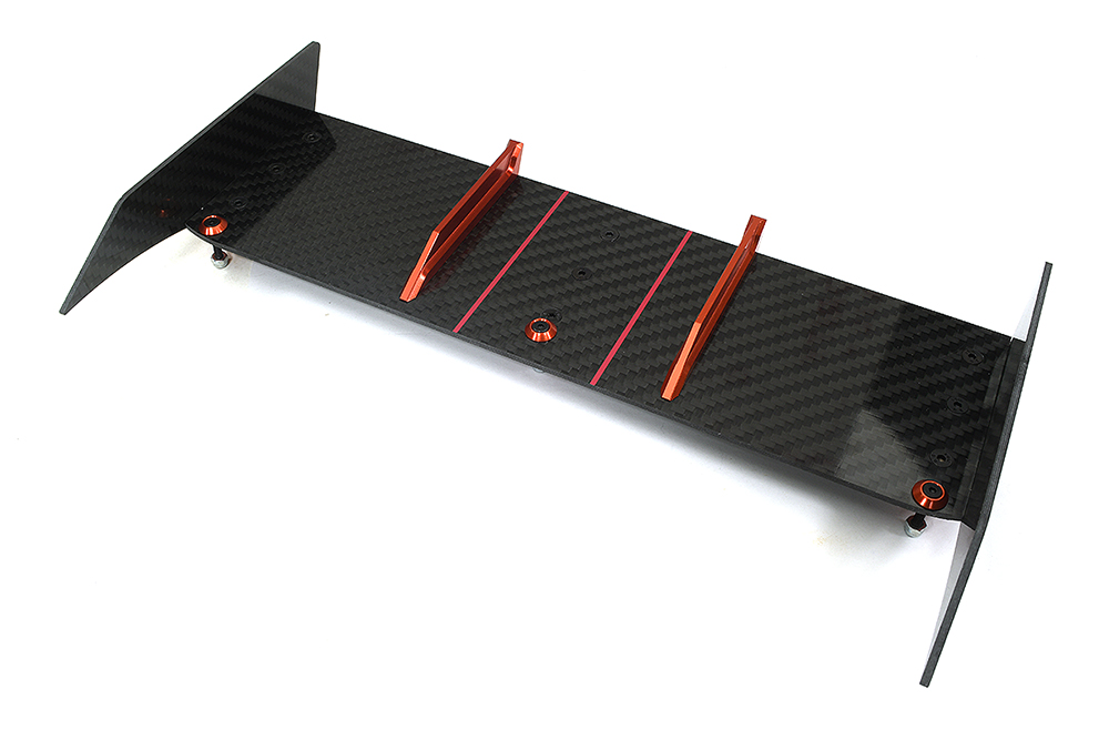 C34202RED Carbon Fiber Rear Aero Wing Kit for Losi 1/10 Camaro 22S 2WD No Prep Drag - Image 1