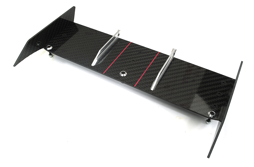 C34202SILVER Carbon Fiber Rear Aero Wing Kit for Losi 1/10 Camaro 22S 2WD No Prep Drag - Image 1